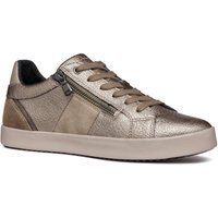 Metallic-Sneaker mit Wildleder-Details