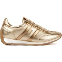 Metallic-Kunstleder Low-Top Sneaker