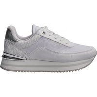 Moderner Plateau-Sneaker aus Materialmix
