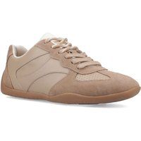Flacher Sneaker aus Leder und Wildleder