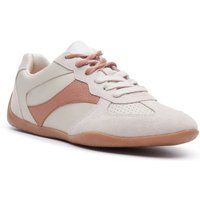 Flache Sneaker aus Wildleder und Glattleder
