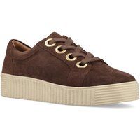 Wildleder-Plateau-Sneaker mit Ösen