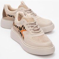 Chunky Plateau-Sneaker mit Leopardenmuster
