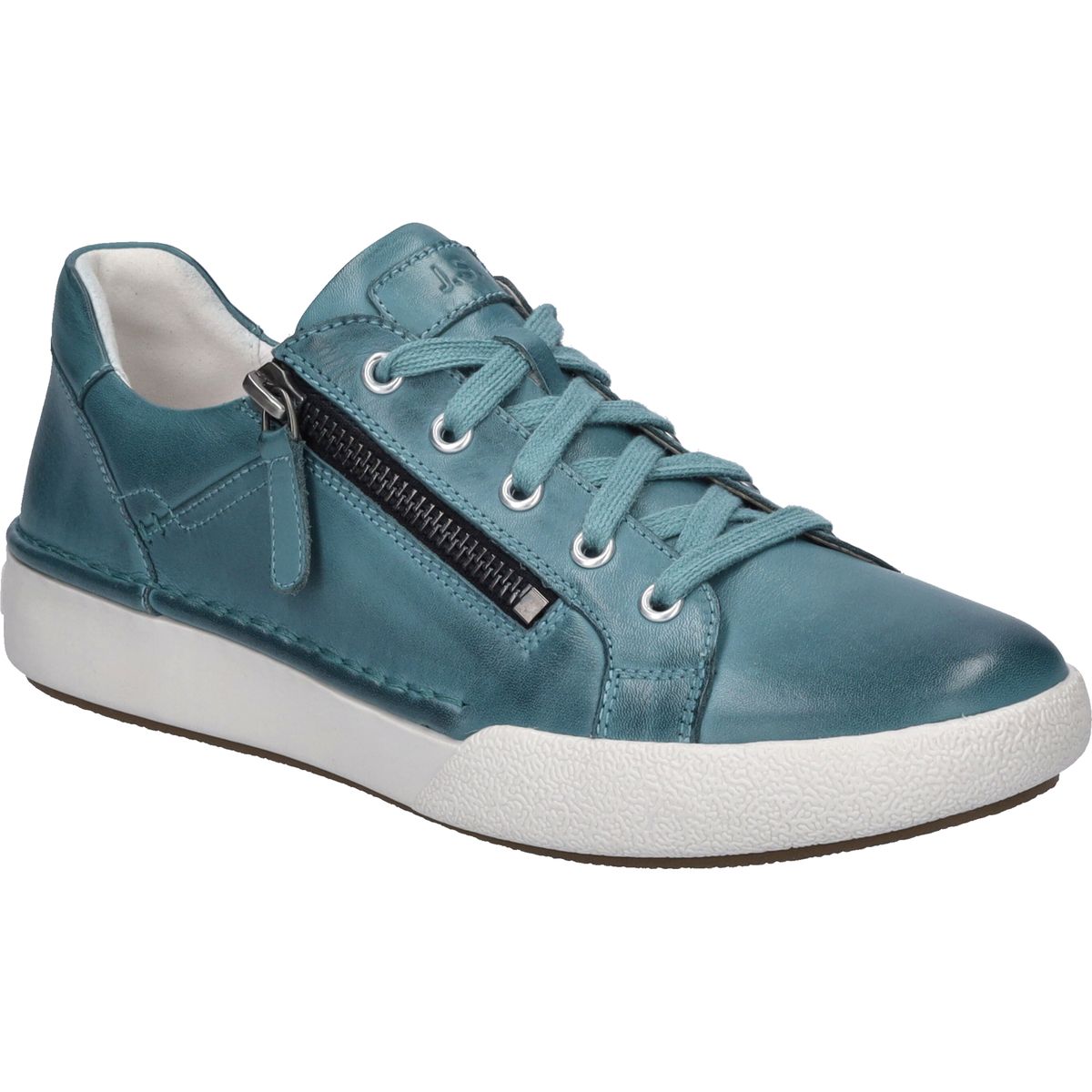 Leder-Sneaker mit seitlichem Reißverschluss