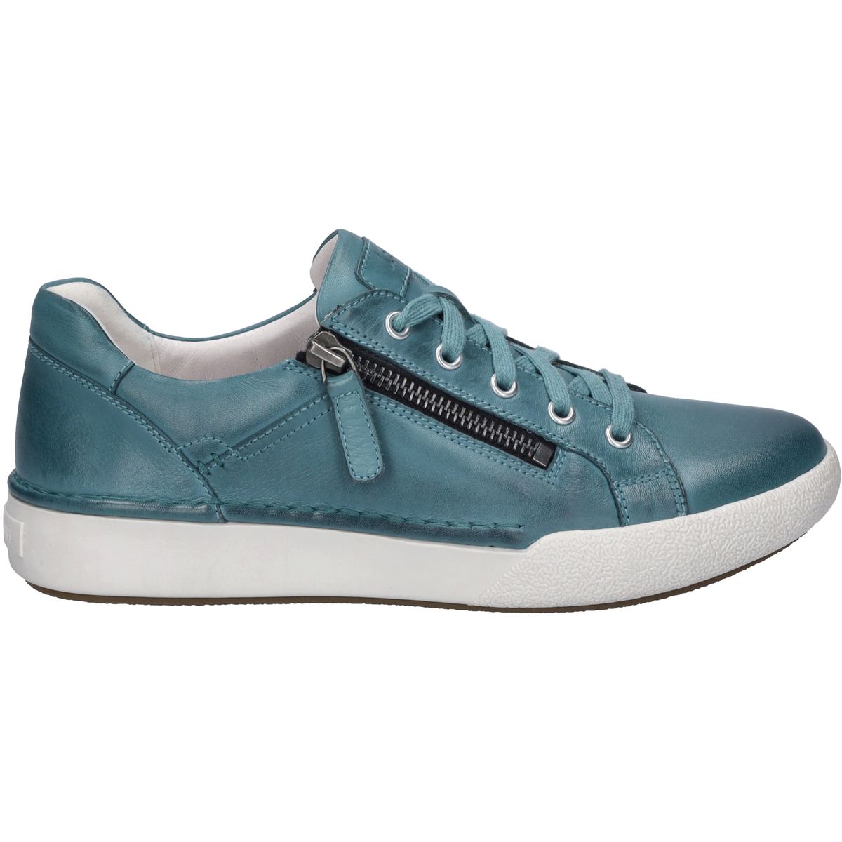 Leder-Sneaker mit seitlichem Reißverschluss