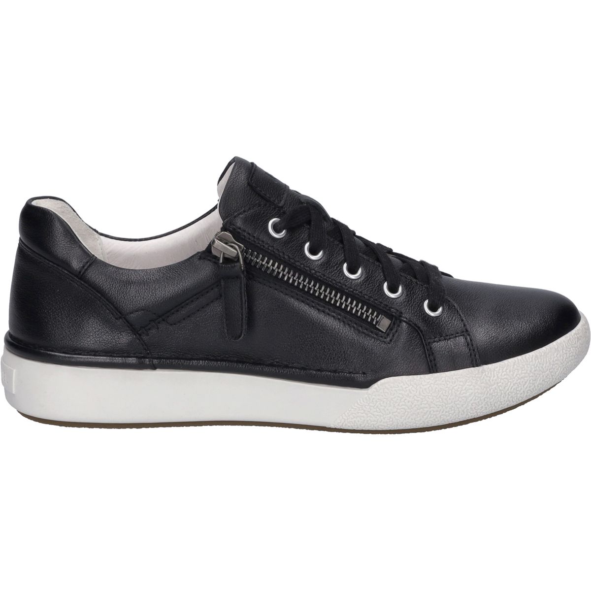 Ledersneaker mit seitlichem Reißverschluss