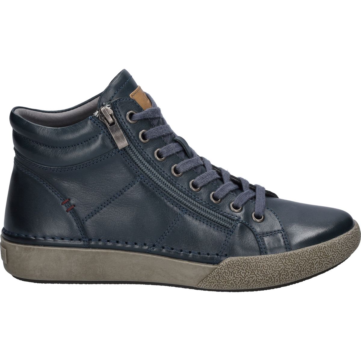 Hohe Leder-Sneaker mit Reißverschluss