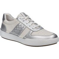 Leder-Sneaker mit Metallic-Einsätzen