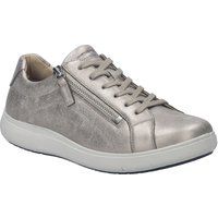 Flache Sneaker aus Metallic-Leder