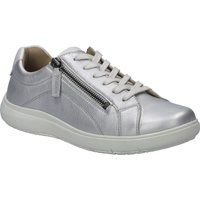 Leder-Sneaker in Metallic-Optik mit Reißverschluss