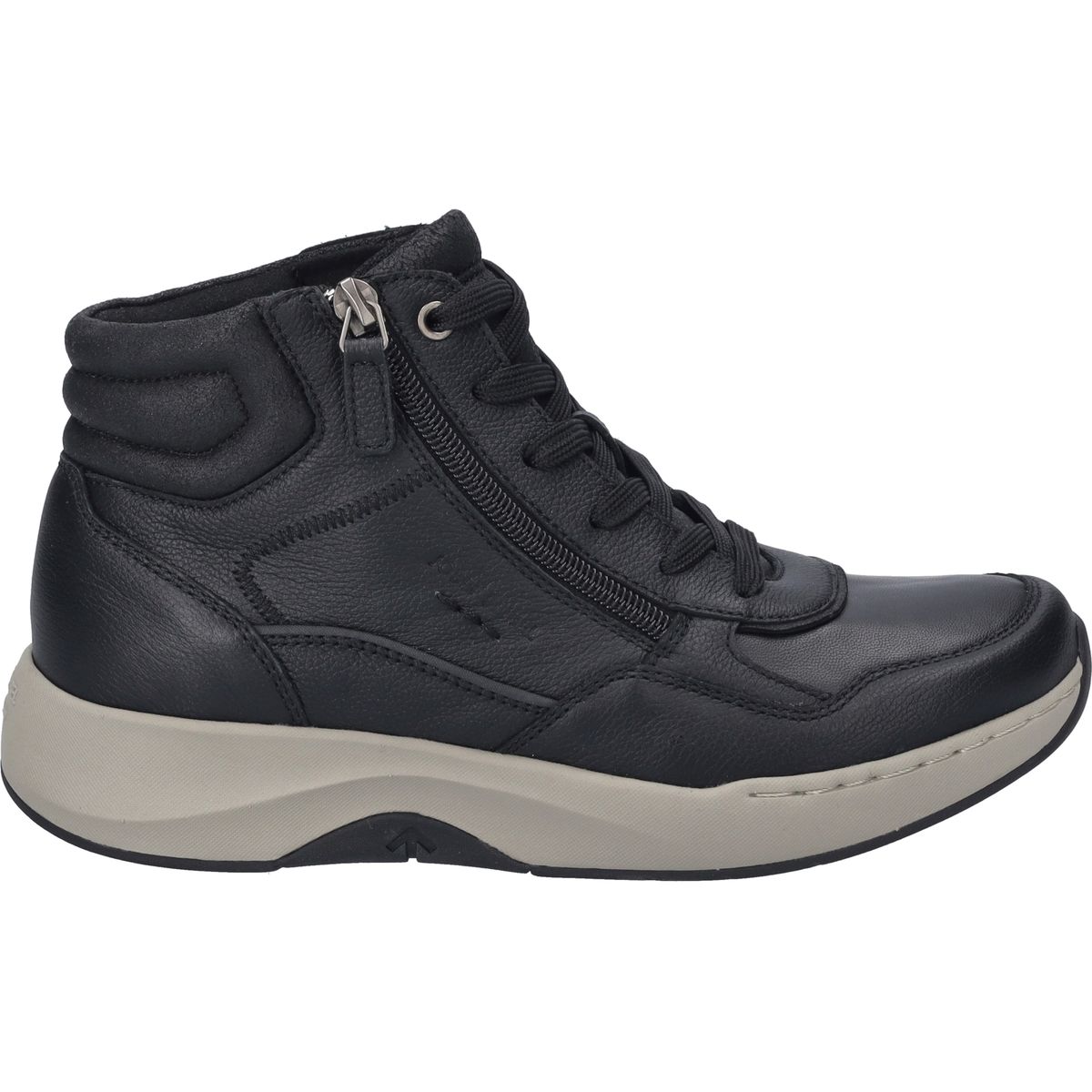 High-Top Leder-Sneaker mit Reißverschluss