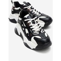 Chunky Plateau-Sneaker aus Materialmix