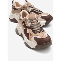 Chunky Plateau Mixed-Media Sneaker
