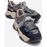 Klobige Streetwear-Sneaker mit Klettverschluss