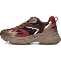 Klobige Plateau-Sneaker im Materialmix