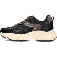 Klobige Plateau-Sneaker aus Materialmix