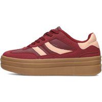 Chunky Plateau-Sneaker im Materialmix