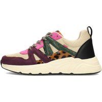 Mehrfarbige Plateau-Sneaker mit Leopardenmuster