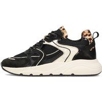 Chunky-Sneaker aus Materialmix mit Animal-Print
