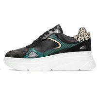 Chunky-Sneaker mit Plateausohle und Materialmix