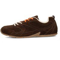 Veloursleder-Sneaker mit Kontrast-Schnürsenkeln