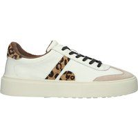 Low-Top Leder-Sneaker mit Leopardenmuster