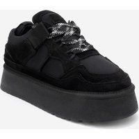 Chunky Plateau-Sneaker mit Wildleder-Details