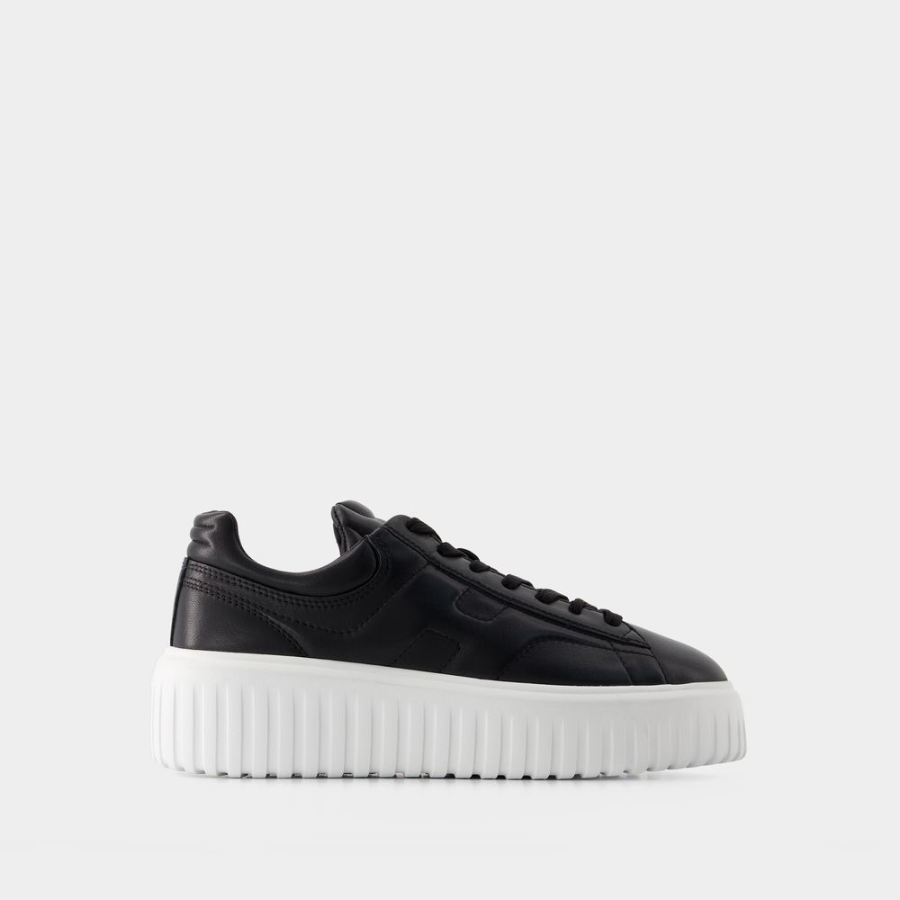 Chunky Plateau-Sneaker aus Leder
