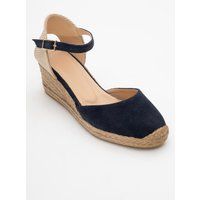 Espadrille-Keilsandaletten aus Wildleder