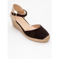 Keil-Espadrilles aus Wildleder mit Riemen