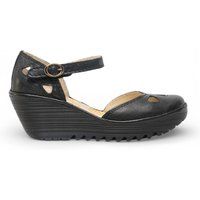 Keilsandaletten aus Leder mit Cut-outs