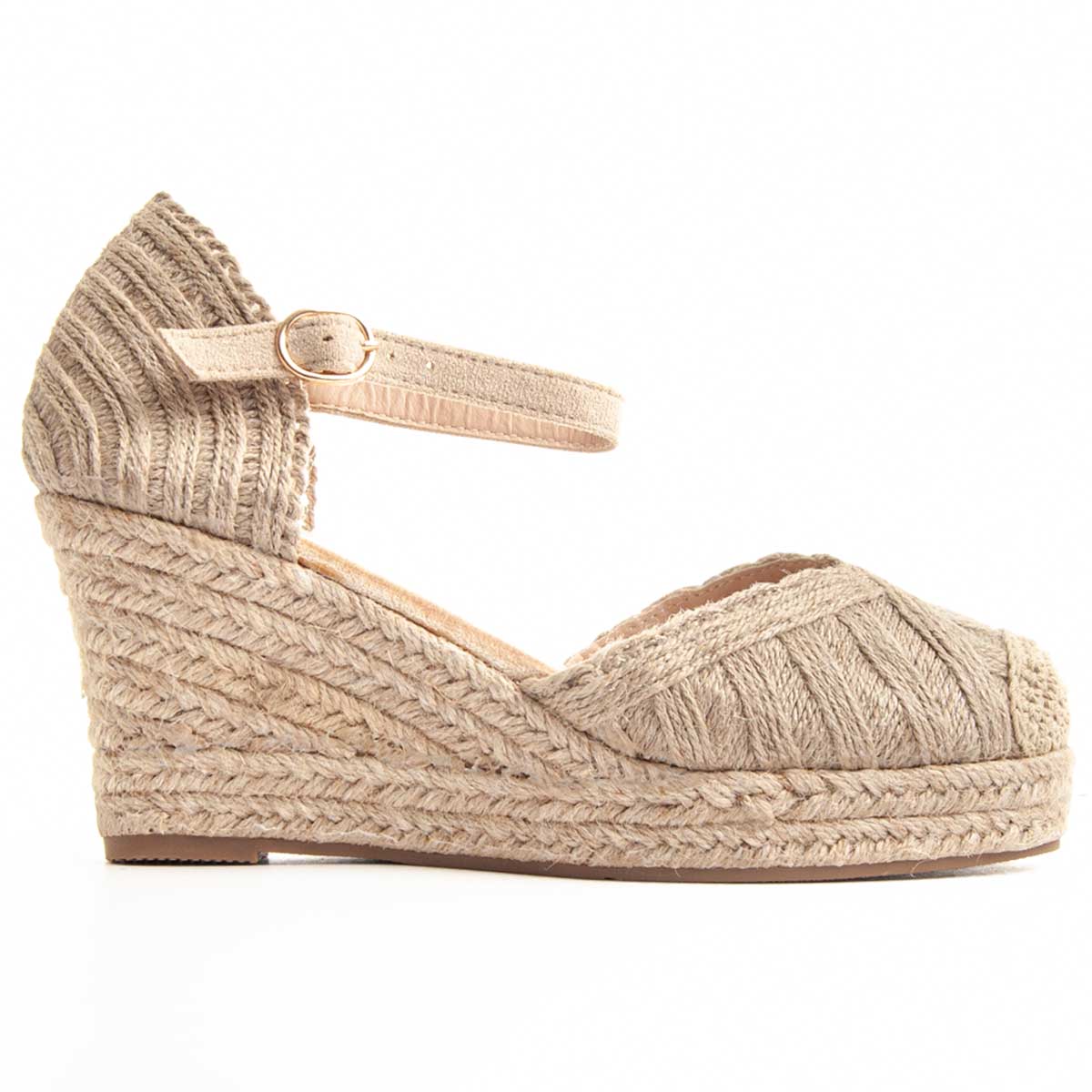 Geflochtene Espadrilles mit Keilabsatz