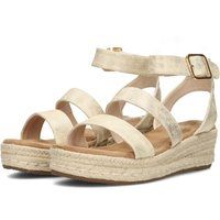 Metallic Espadrille-Plateausandalen mit Riemchen