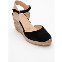 Espadrilles mit Wildleder-Keilabsatz