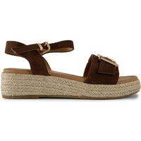 Espadrille Plateau-Sandalen mit Schnallen