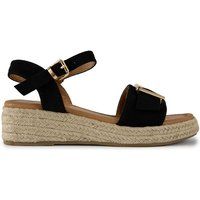 Espadrille-Keilsandaletten mit Schnallendetail
