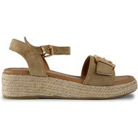Espadrille-Keilsandaletten mit Schnallendetail