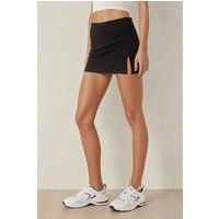 Mini-Skort mit Raffung und Schlitz