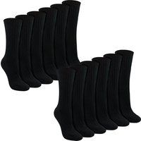 Gerippte Crew-Socken aus reiner Baumwolle