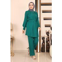 Strukturiertes Set aus Tunika und Hose