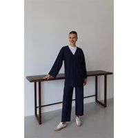 Strukturiertes Kimono- und Hosenset