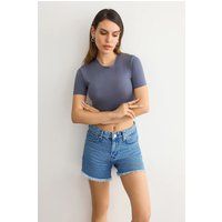 Minimalistisches Rundhals Crop Top