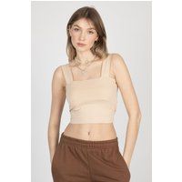 Basic Crop-Top mit Karree-Ausschnitt
