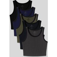 Geripptes Baumwoll-Crop-Top