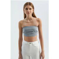 Minimalistisches Trägerloses Jersey Tube Top