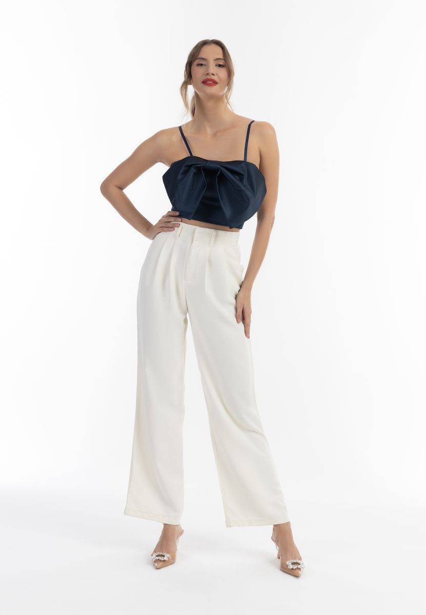 Cropped-Top mit architektonischer Schleife