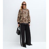 Oversize-Sweatshirt mit Leopardenmuster