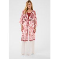 Transparenter Kimono mit floralem Muster