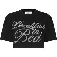 Kurzes T-Shirt mit Strassstein Verzierung