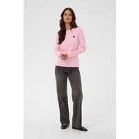 Gestreiftes Langarmshirt mit Herz-Applikation
